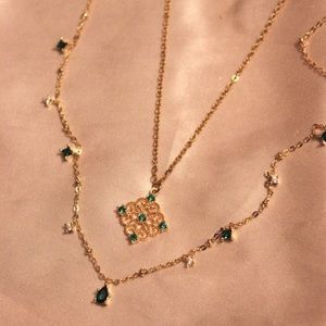 Vintage style gold plated filigree pendant necklace